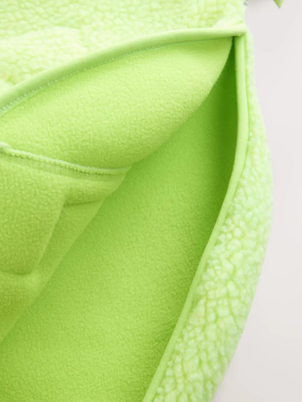 Lime Green Active Borg Hooded Jacket