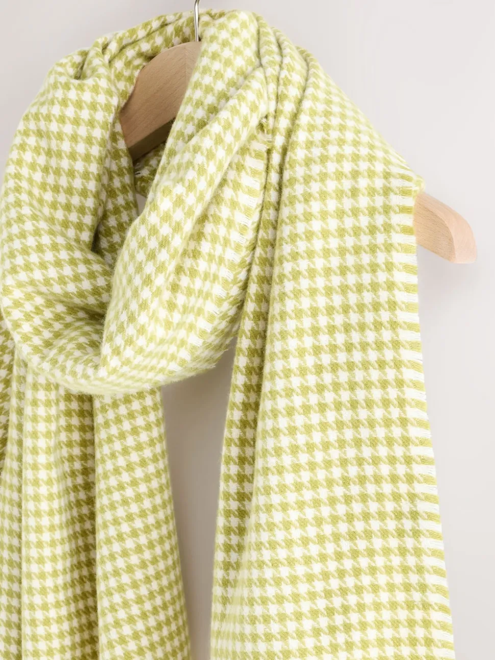 Lime Green Houndstooth Midweight Scarf