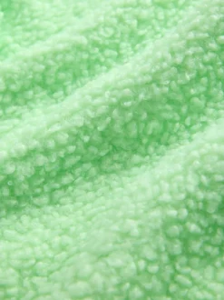 Lime Green Soft Teddy Borg Longsleeve Hoodie