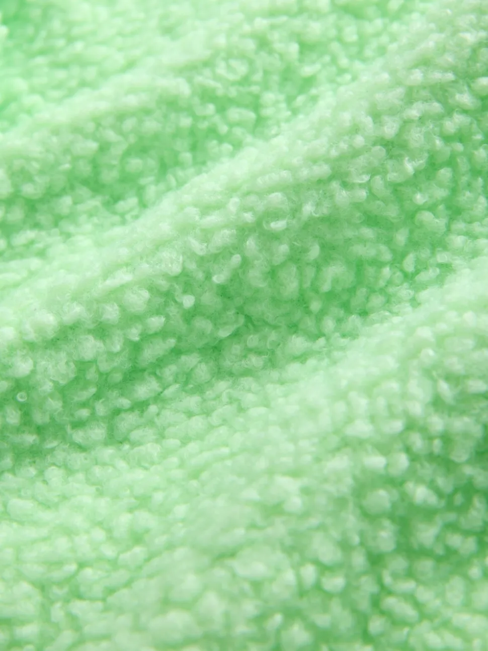 Lime Green Soft Teddy Borg Longsleeve Hoodie