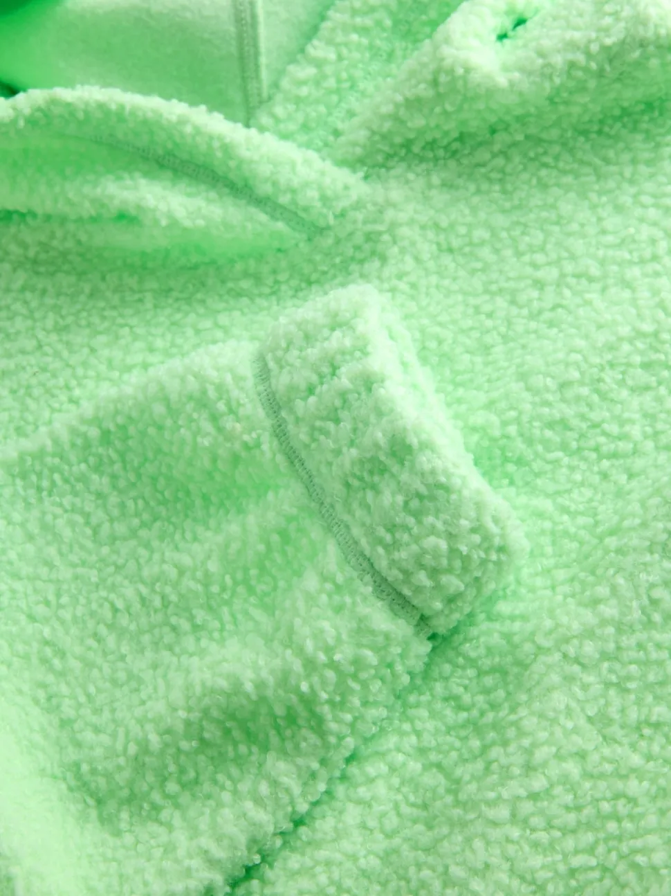 Lime Green Soft Teddy Borg Longsleeve Hoodie