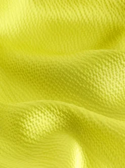 Lime Green Textured Satin Halter Sleeveless Midi Dress