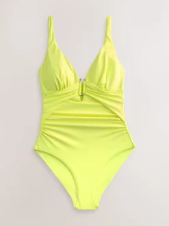 Lime Green Utrim Tummy Control Plunge Swimsuit