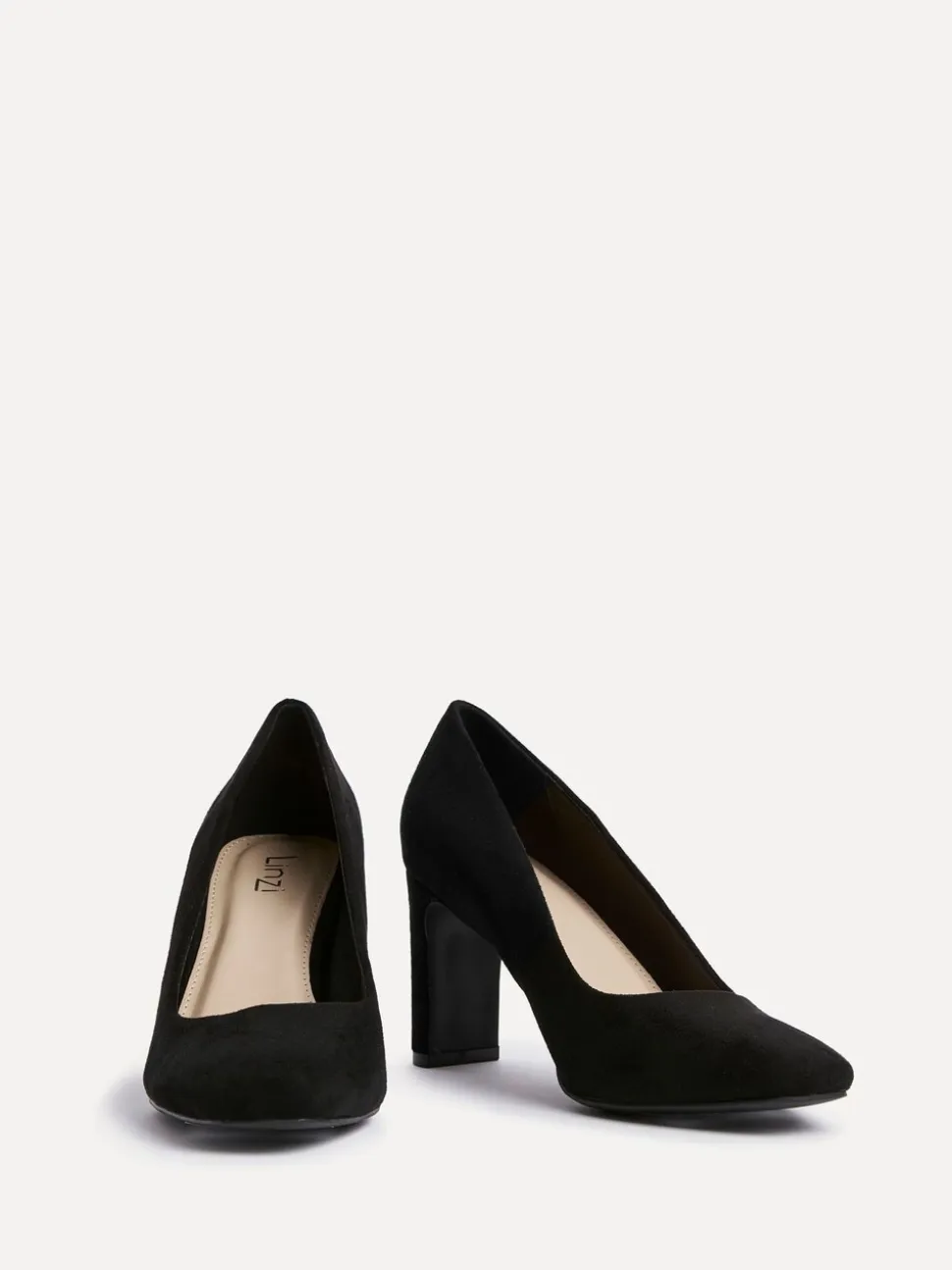 Linzi Black Agenda Block Heel Courts