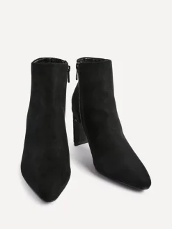 Linzi Black Alisha Point Toe Block Heeled Ankle Boots