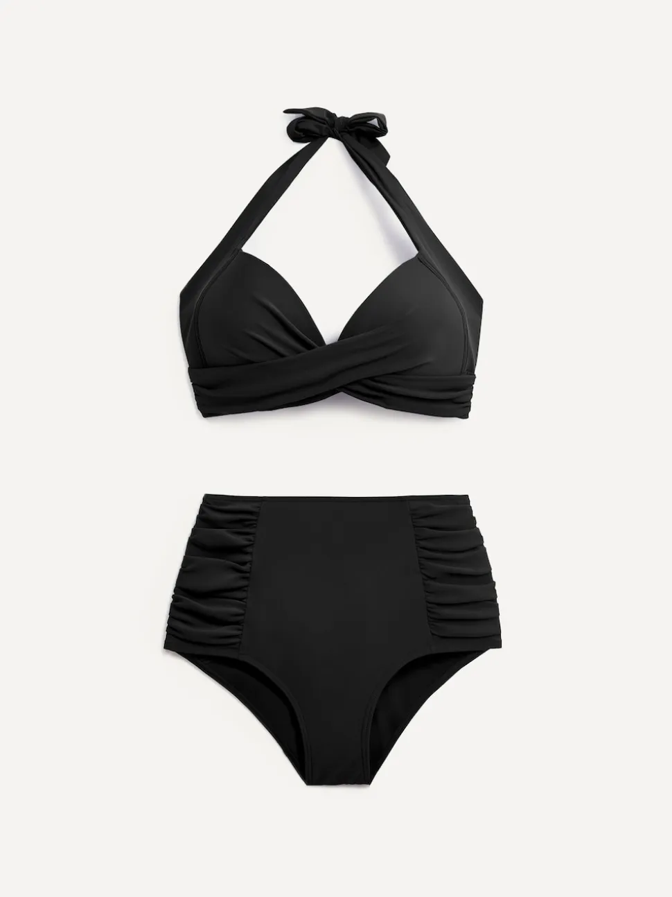 Linzi Black Amalfi Moulded Cup High Waist Bikini Set