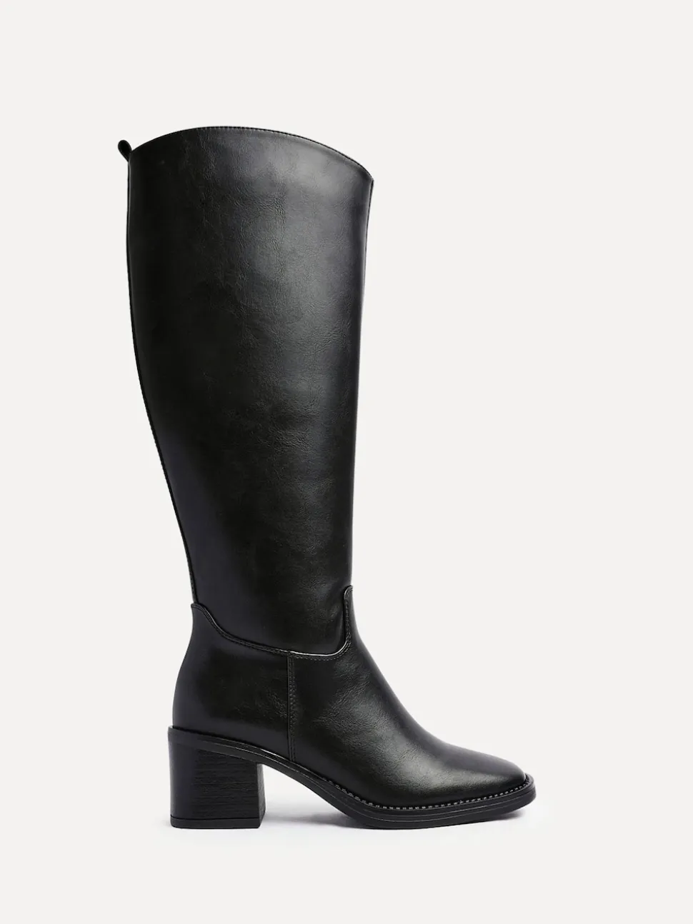 Linzi Black Brandy Block Heel High Leg Boots