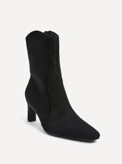 Linzi Black Calabasas Block Heel Ankle Boots