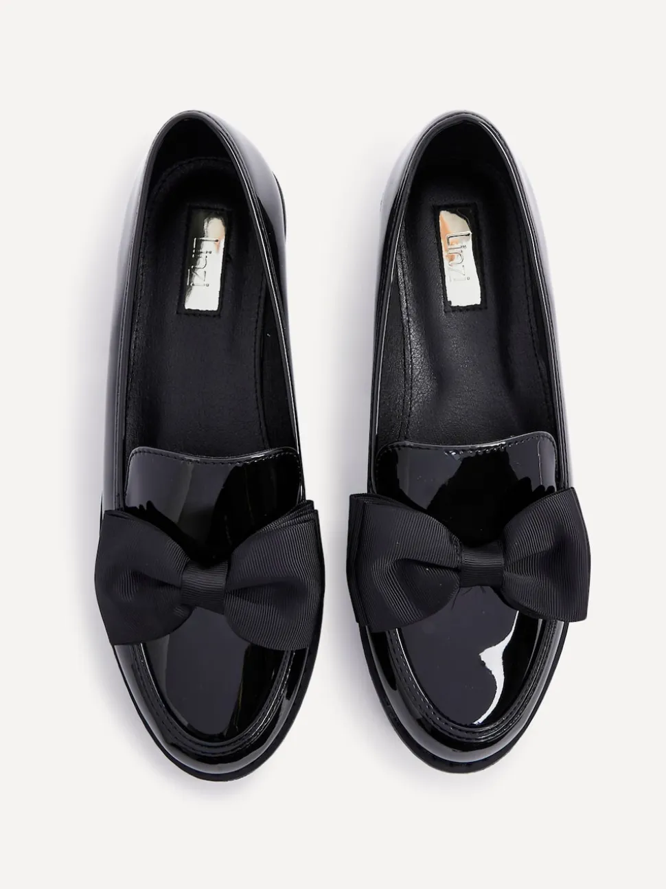 Linzi Black Cathy Platform Loafers with Large Bow