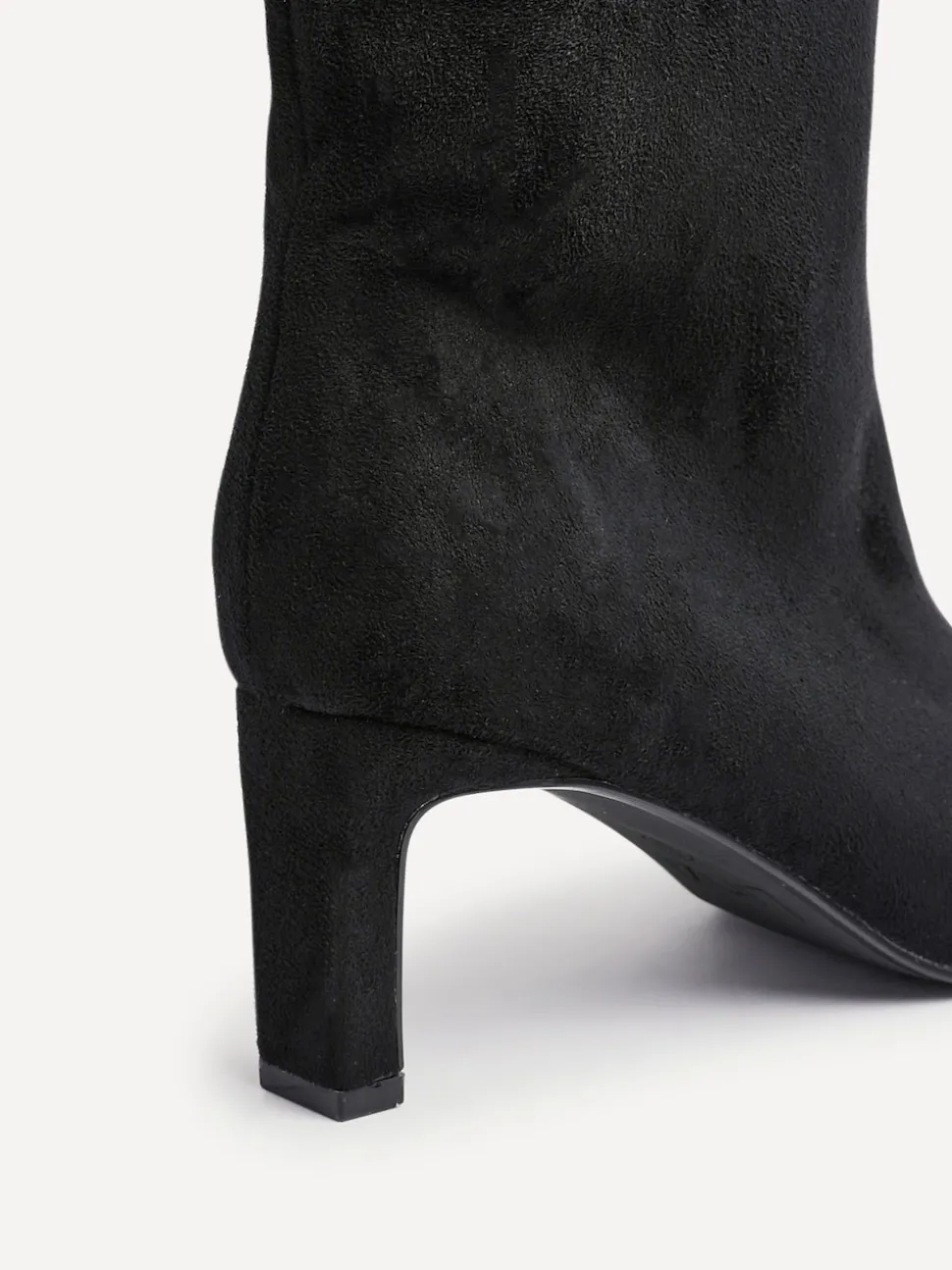 Linzi Black Chrome High Leg Uptown Slim Block Heel High Leg Boots