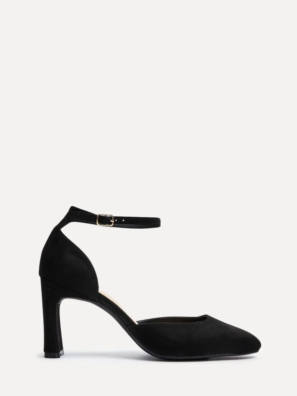 Linzi Black Corinne Square Toe Closed Back Heels