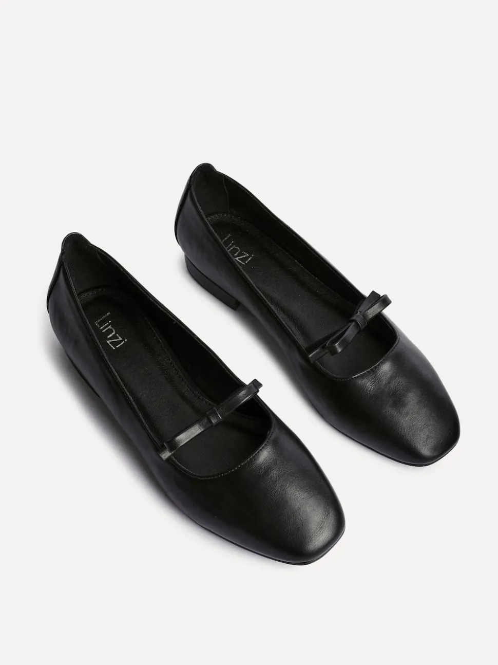 Linzi Black Cressida Ballet Pumps With Bow Detail