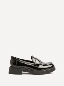 Linzi Black Direction Chunky Loafers With Woven Detail