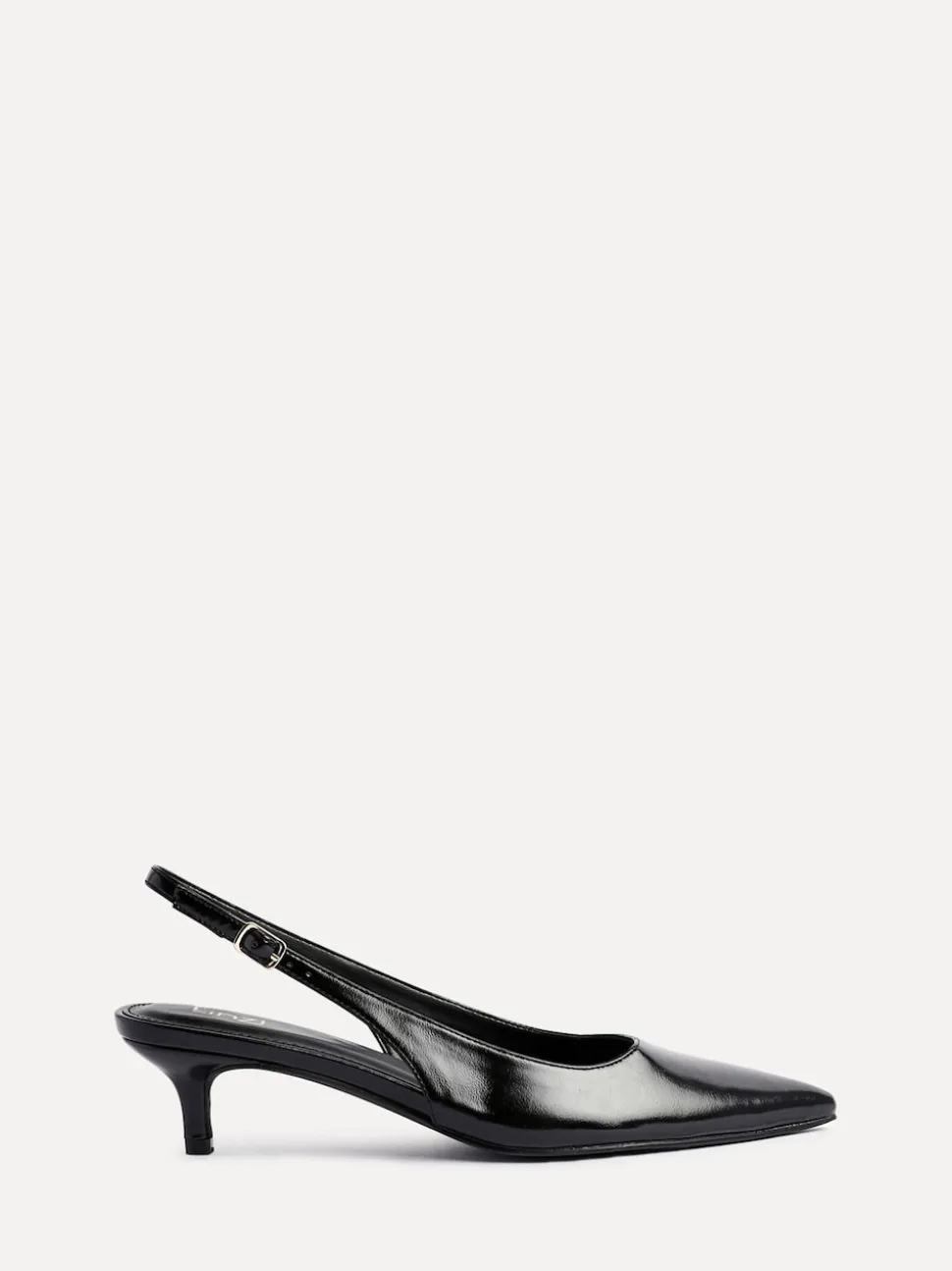 Linzi Black Elvira Kitten Heel Slingback Courts