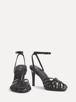 Linzi Black Eros Caged Stiletto Heel Sandals