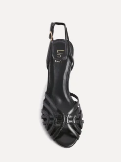 Linzi Black Eros Caged Stiletto Heel Sandals