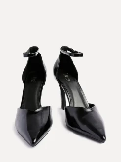Linzi Black Grey Moira Classic Stiletto Court Heels