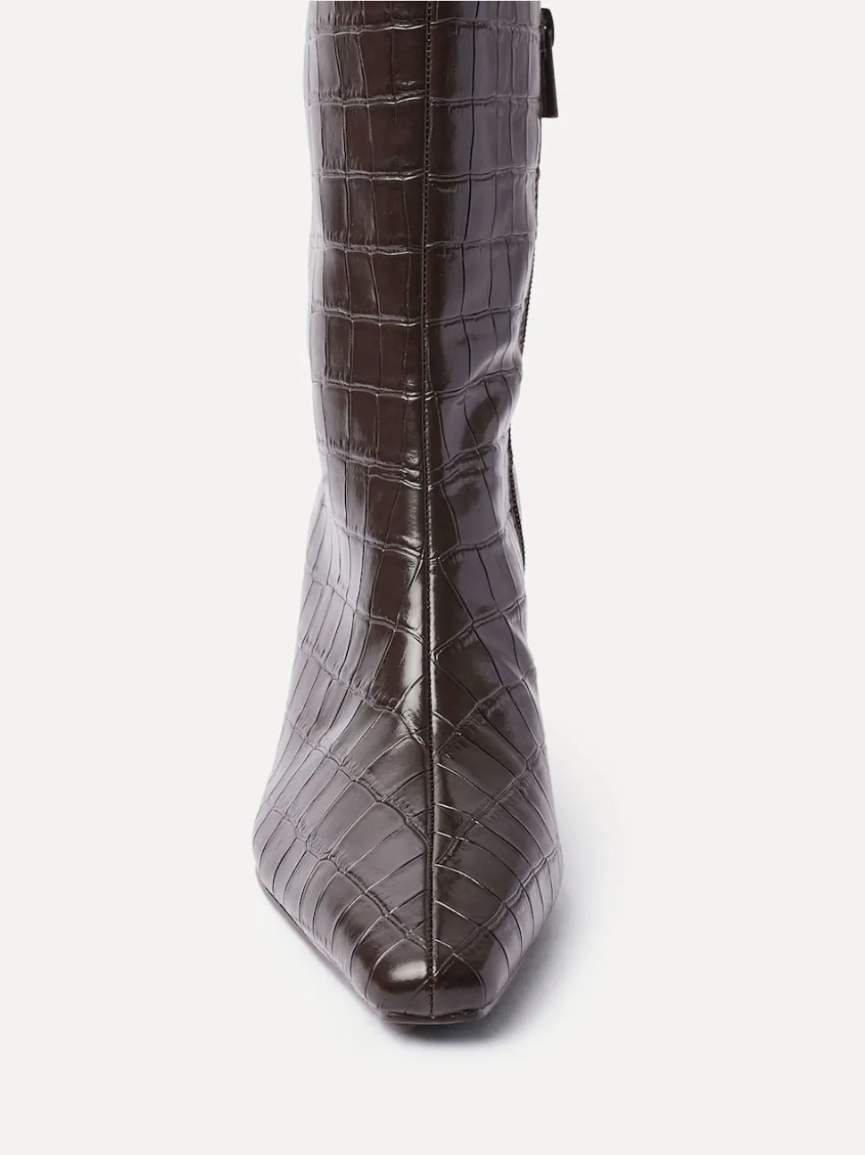 Linzi Black High Leg Uptown Slim Block Heel High Leg Boots
