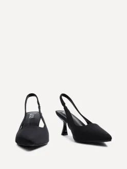 Linzi Black Izzie Wide Fit Slingback Court Heels