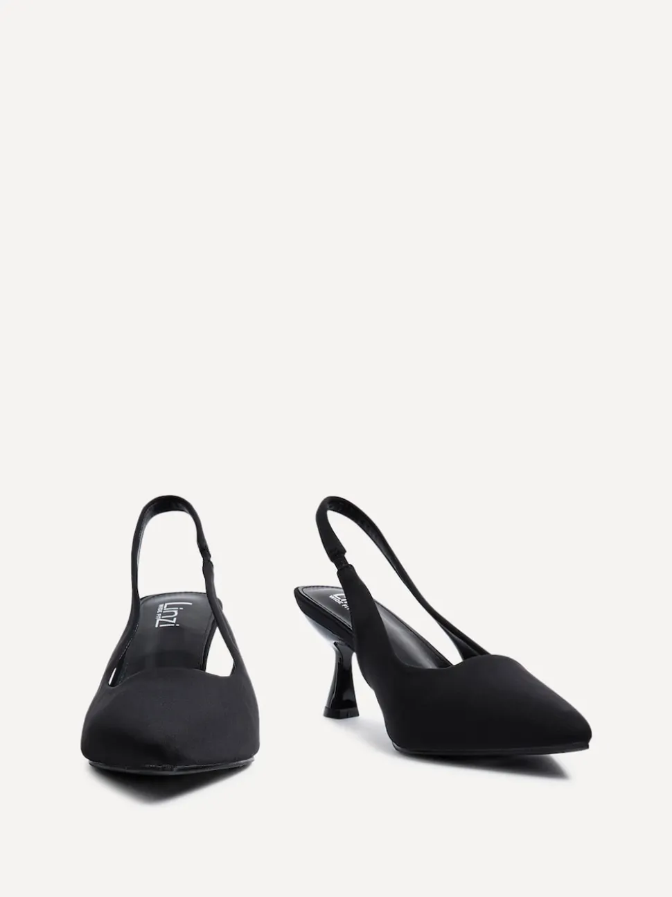 Linzi Black Izzie Wide Fit Slingback Court Heels