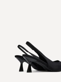 Linzi Black Izzie Wide Fit Slingback Court Heels
