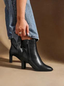 Linzi Black Jonas Block Heel Ankle Boots