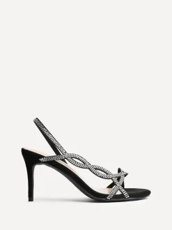 Linzi Black Kristina Diamante Slingback Stiletto Heels