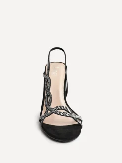 Linzi Black Kristina Diamante Slingback Stiletto Heels