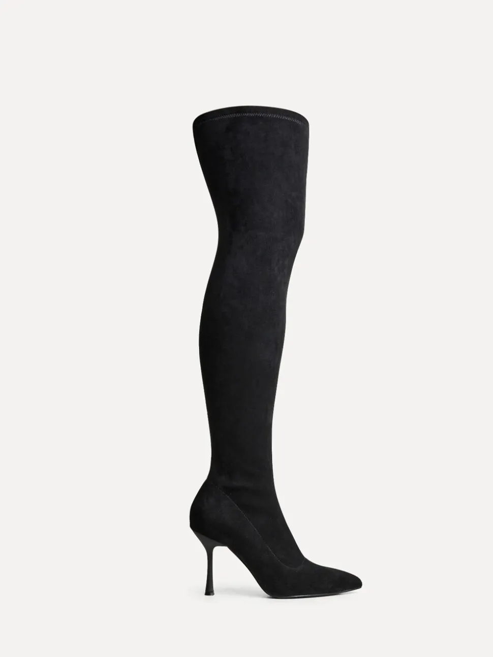Linzi Black Laney High Leg Stiletto Stretch Boots