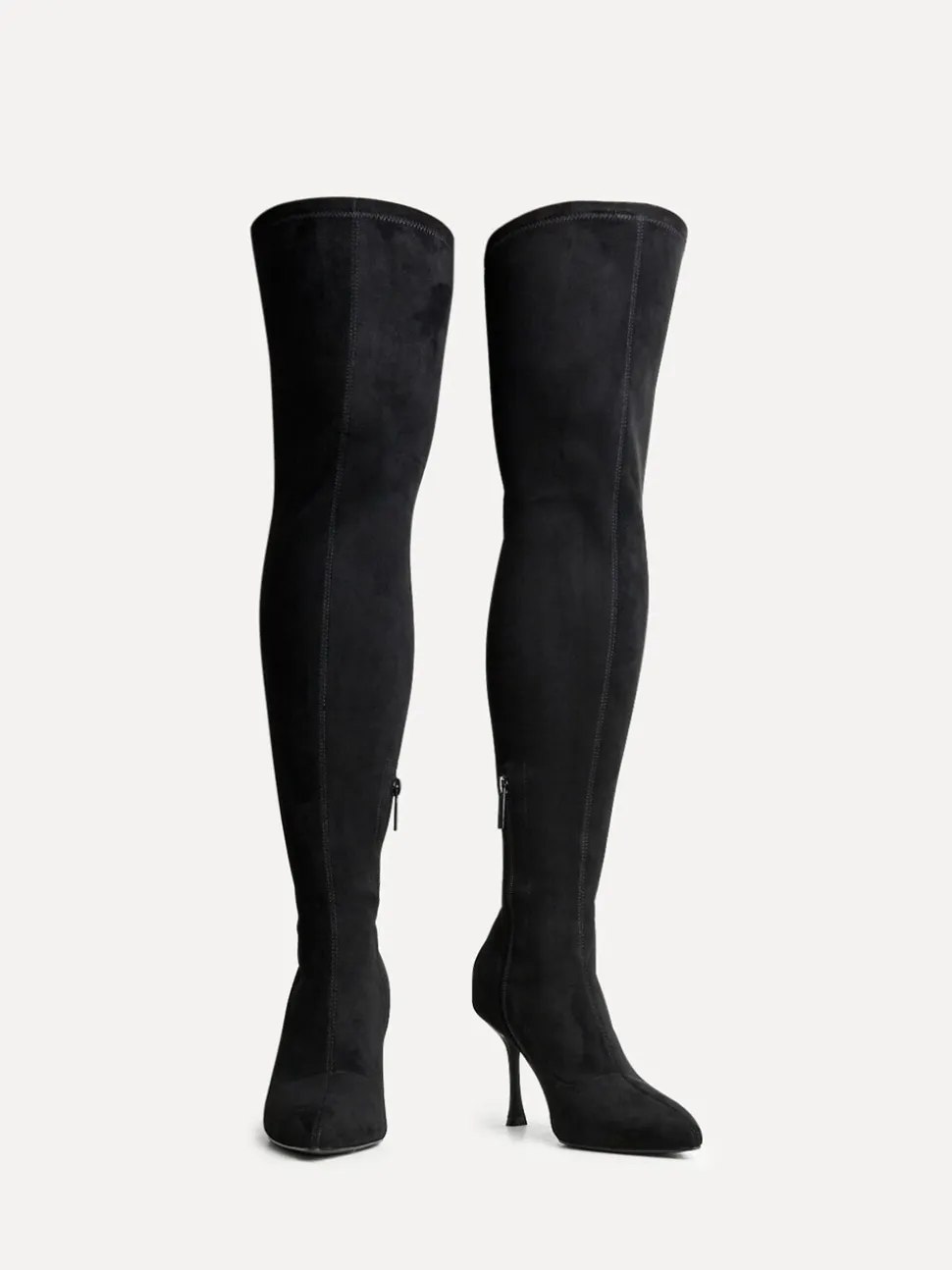 Linzi Black Laney High Leg Stiletto Stretch Boots