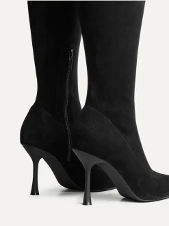 Linzi Black Laney High Leg Stiletto Stretch Boots