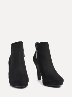 Linzi Black Layara Platform Ankle Boots With Stiletto Heels
