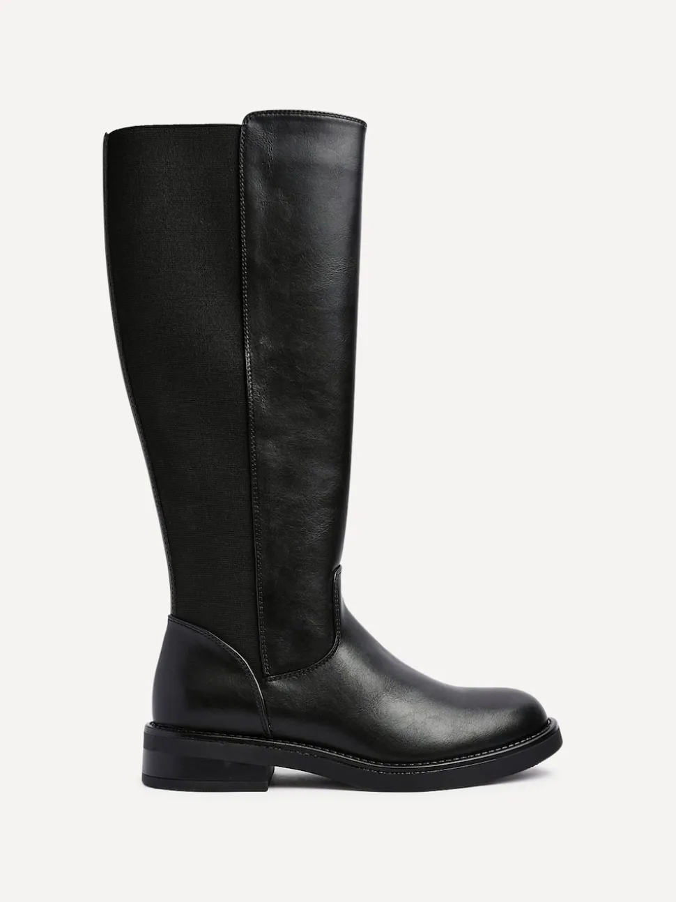 Linzi Black League High Leg Boots with Gusset Back