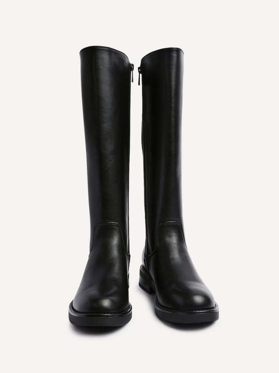Linzi Black League High Leg Boots with Gusset Back