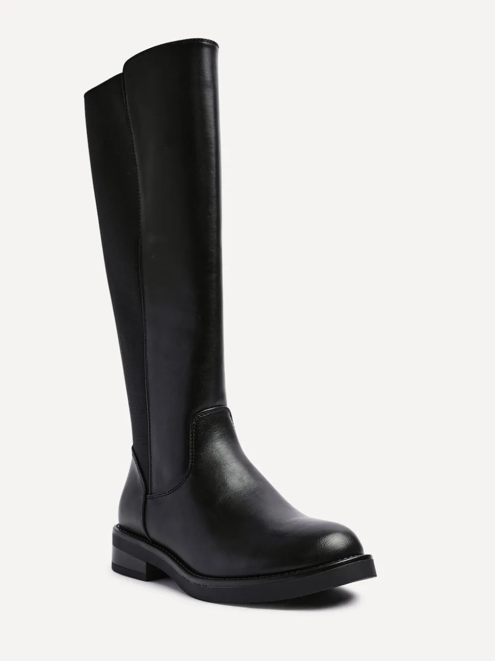 Linzi Black League High Leg Boots with Gusset Back