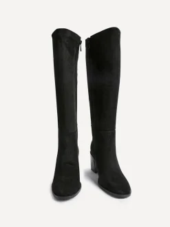 Linzi Black Levine Block Heeled High Leg Boots