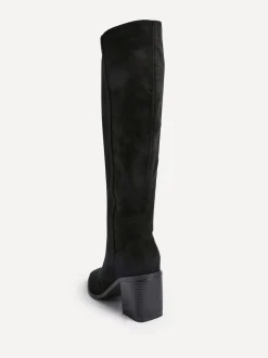 Linzi Black Levine Block Heeled High Leg Boots