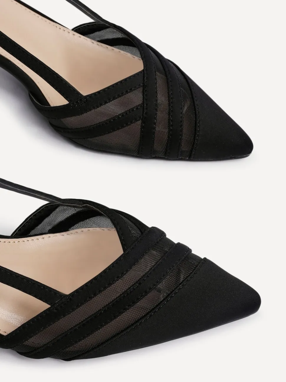 Linzi Black Milan Mesh Court Heels
