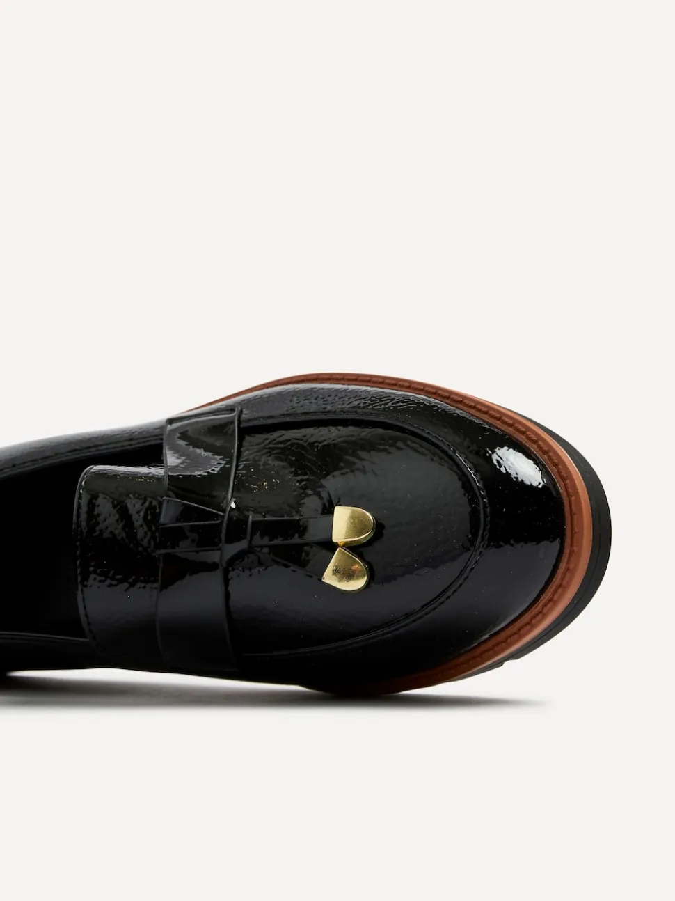 Linzi Black Nancy Patent Loafers With Tassel Detail
