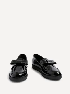Linzi Black Noble Classic Slip-On Loafers With Bow Detail