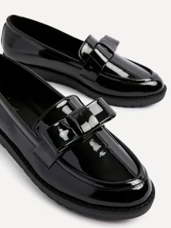 Linzi Black Noble Classic Slip-On Loafers With Bow Detail