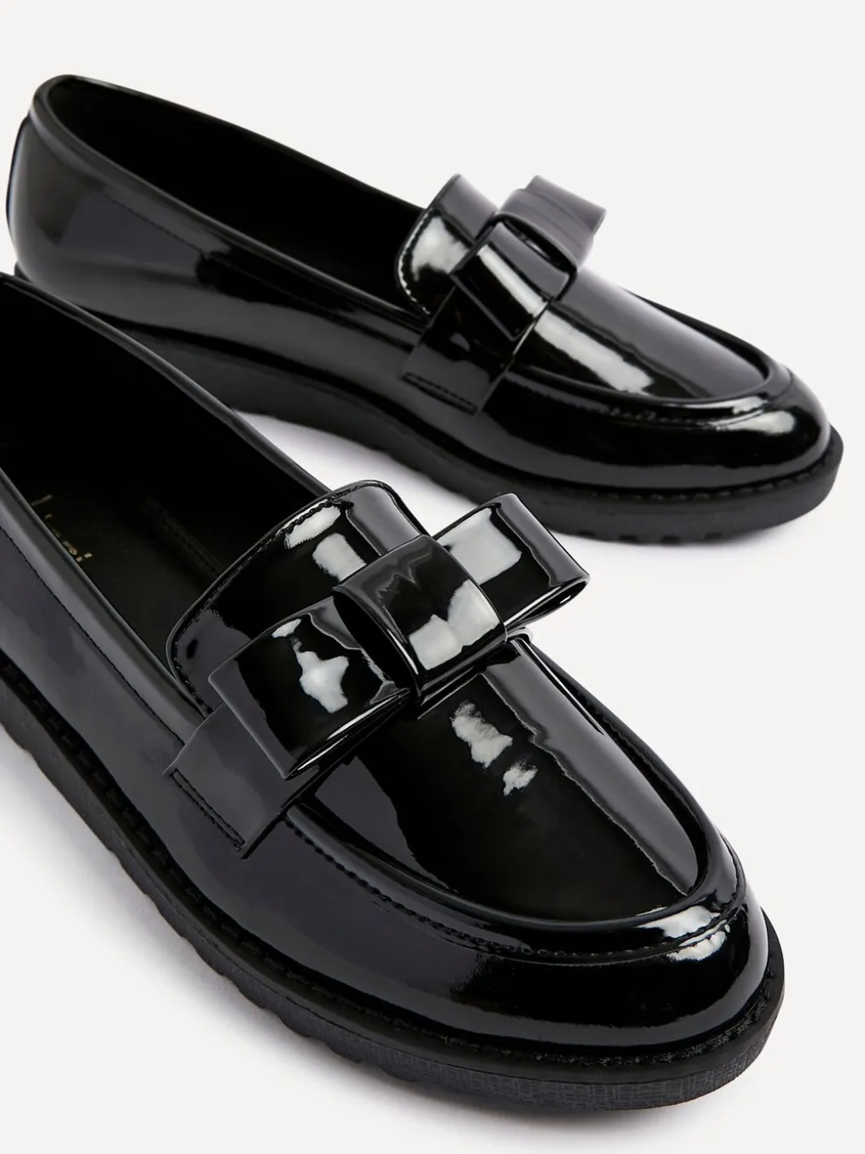 Linzi Black Noble Classic Slip-On Loafers With Bow Detail