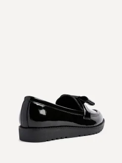 Linzi Black Noble Classic Slip-On Loafers With Bow Detail