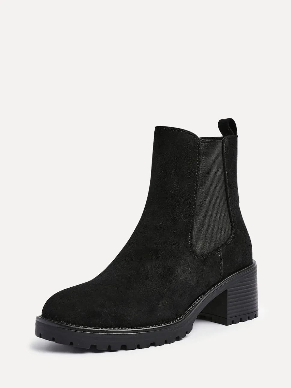 Linzi Black Path Block Heel Chelsea Boots