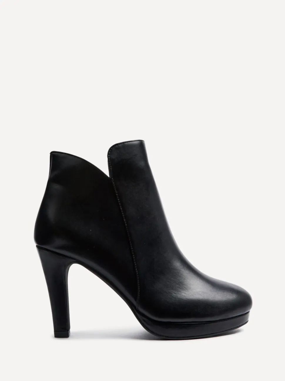 Linzi Black PU Layara Platform Ankle Boots With Stiletto Heels
