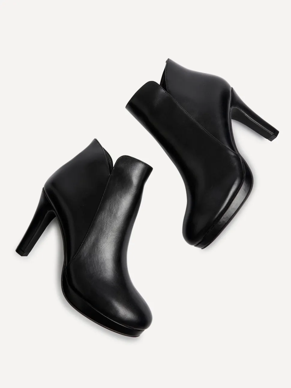 Linzi Black PU Layara Platform Ankle Boots With Stiletto Heels