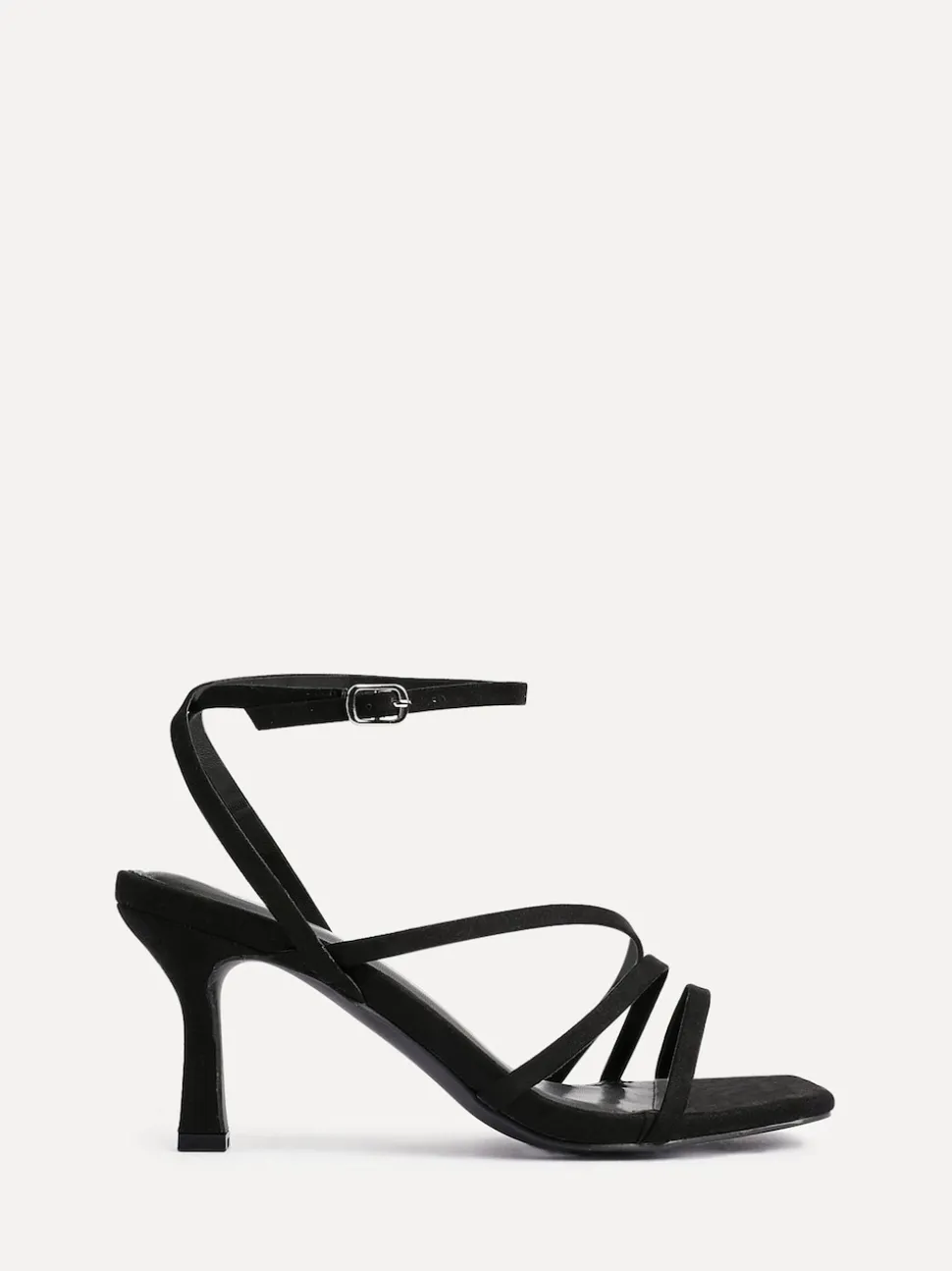 Linzi Black Reflect Wide Fit Strappy Heeled Sandals