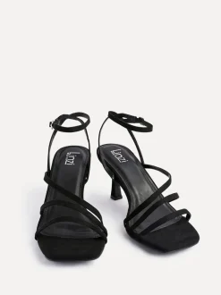 Linzi Black Reflect Wide Fit Strappy Heeled Sandals