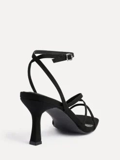 Linzi Black Reflect Wide Fit Strappy Heeled Sandals