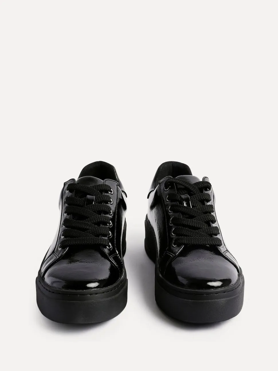 Linzi Black Reset Lace-Up Flatform Trainers